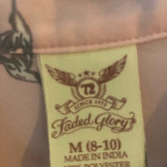 Pink Blouse with Bird Pattern - Lightweight- Balletcore - Girly Moto Collar - Picture 4 of 9